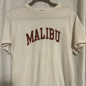 Cactus Man /Ricky Singh Malibu shirt Cream tee shirt Brown Lettering